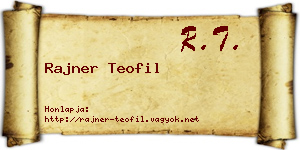 Rajner Teofil névjegykártya